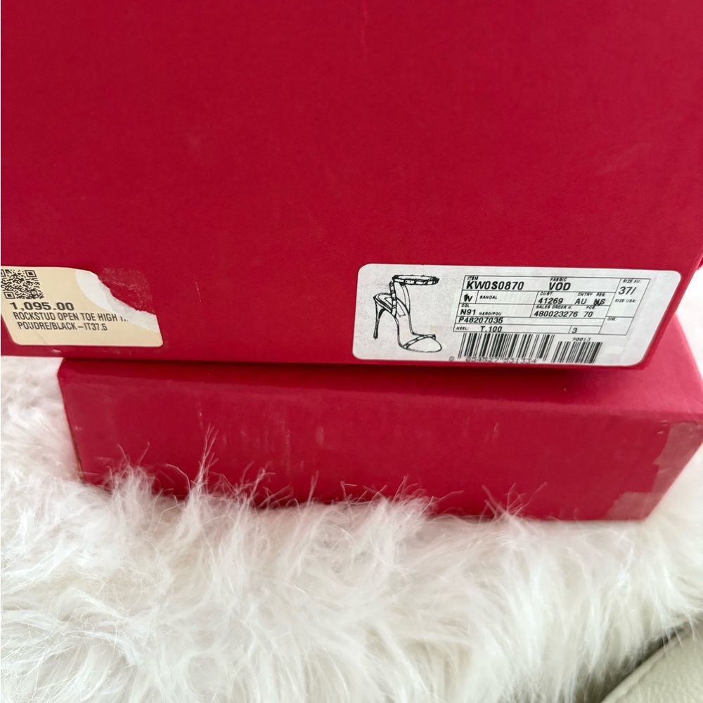 Valentino Rockstud open toe high black/nude 7.5 - Picture 3 of 9